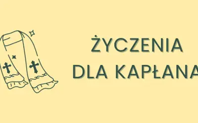 Ilustracja przedstawia stułę z krzyżami, symbolizującą piękne życzenia dla kapłana.