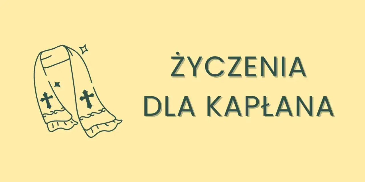 Ilustracja przedstawia stułę z krzyżami, symbolizującą piękne życzenia dla kapłana.